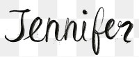 Hand drawn Jennifer png font typography