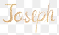 Joseph sparkling gold font png typography