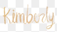 Kimberly sparkling gold font png typography