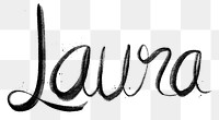 Hand drawn Laura png font typography