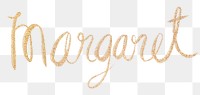 Margaret sparkling gold font png typography