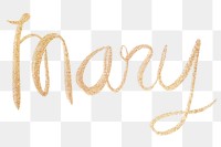 Mary sparkling gold font png typography