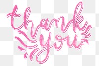 Png thank you glittery calligraphy pink word typography