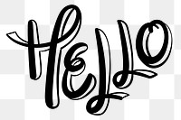 Png black hello doodle typography text