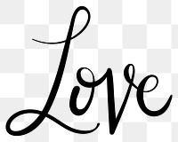 Png love calligraphy text typography
