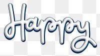 Png white happy calligraphy text typography