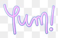 Png pink yum! calligraphy food word typography
