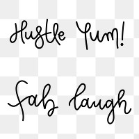 Png cursive doodle words typography 
