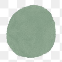 Solid green round watercolor element transparent png