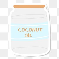 Coconut oil in a glass jar sticker transparent png