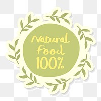 Natural food 100% wreath sticker transparent png
