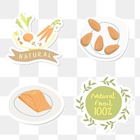 Natural food 100% sticker collection transparent png