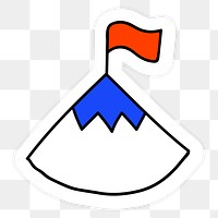 Mountain with a flag success icon transparent png