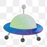 Colorful UFO sticker transparent png