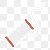 White thread roll icon on transparent background