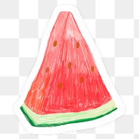 Watermelon slice isolated on transparent background