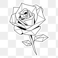 Black and white rose sticker transparent png