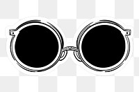 Black round vintage sunglasses transparent png