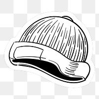 Black and white yarn hat sticker transparent png