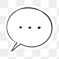 Black and white speech bubble sticker transparent png