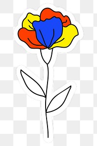 Colorful carnation flower sticker transparent png
