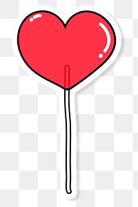 Red heart lollipop transparent png