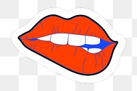 Red sexy lips sticker transparent png