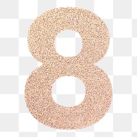 Glitter number 8 typography transparent png