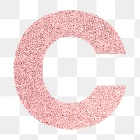 Glitter capital letter C sticker transparent png