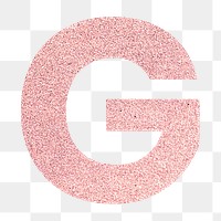Glitter capital letter G sticker transparent png