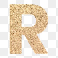 Glitter capital letter R sticker transparent png