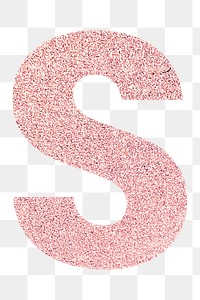 Glitter capital letter S sticker transparent png