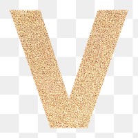 Glitter capital letter V sticker transparent png