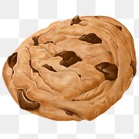 Hand drawn chocolate chip cookie transparent png