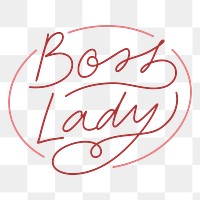 Boss lady handwriting transparent png