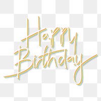 Happy birthday typography transparent png