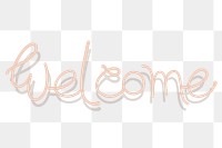 Pink welcome handwriting transparent png
