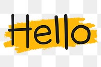 Hello greetings typography design transparent png