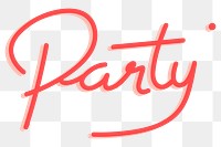 Red party handwriting transparent png