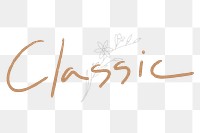 Brown classic typography transparent png 