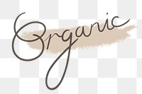 Organic brush stroke typography transparent png