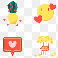Love icon collection transparent png