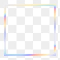 Colorful square gradient border template transparent png