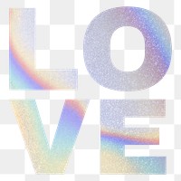 Pastel holographic typography style transparent png