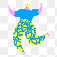 Happy man dancing in a party design element transparent png
