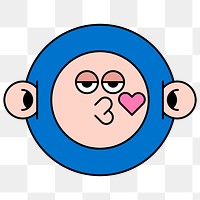 Funky monkey monster emoji sticker transparent png