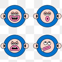 Cool monkey monster sticker set transparent png