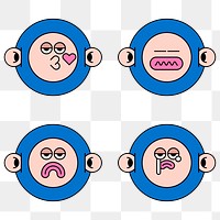 Cool monkey monster sticker set transparent png