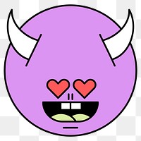 Funky purple devil monster emoji transparent png