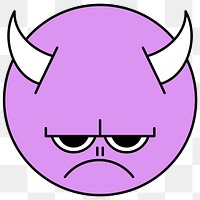Funky purple devil monster emoji transparent png